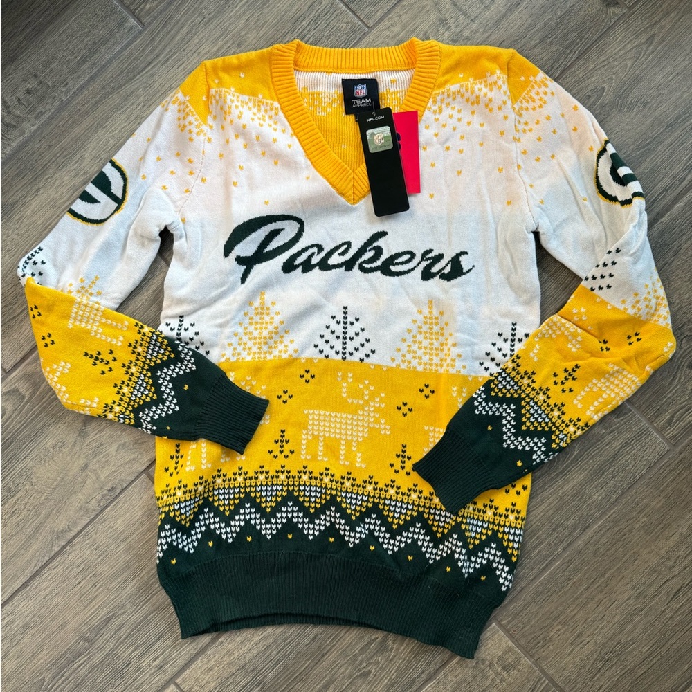 NWT Official NFL Green Bay Packers Holiday Sweater